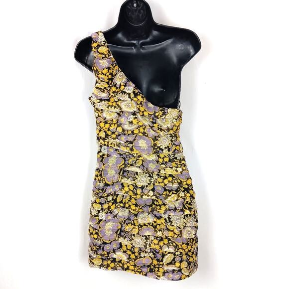 NWT Zara Floral Ruched Mini Dress Size M - Picture 6 of 8